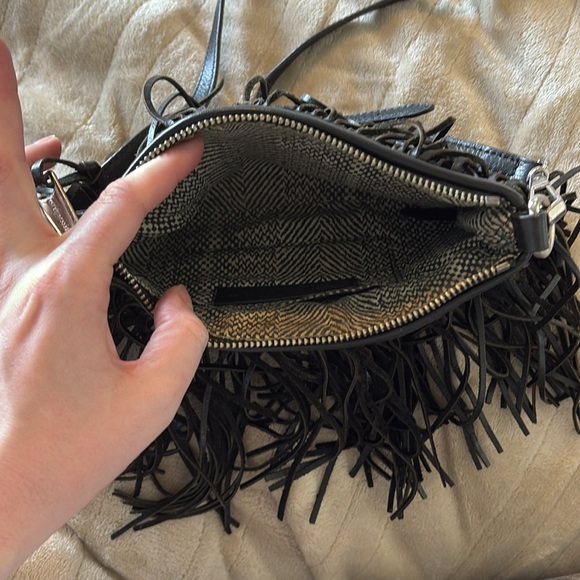 Rebecca Minkoff Black Finn Fringe Crossbody - Picture 3 of 3